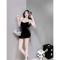 Đầm body 2 dây hở lưng