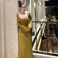 Đầm Body 2 Dây Kèm Áo Khoác Ngoài Sang Trọng, Váy Nữ Dáng Suông Dài Sang Chảnh Cao Cấp D116 MAHALA