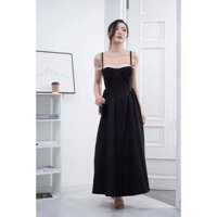 Đầm body 2 dây màu đen phối ren trắng sang trọng, cao cấp - Traka Clothing