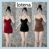 Đầm Body 2 Dây Ôm Body Sexy Trễ Vai Phong Cách Thời Trang Nữ Chất Mềm Mịn Dày Dặn Đi Chơi Dạo Phố LOTENA D110