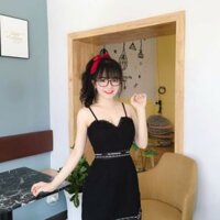 Đầm body 2 dây phối ren