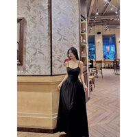 Đầm body 2s nữ cổ viền form dài xoè suông phồng tự nhiên, chất vải thun tăm mịn lạnh co giãn