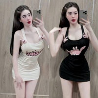 Đầm Body Ba Lỗ U Borip Đính 2 Thỏ RABBIT Dáng Ngắn Ôm