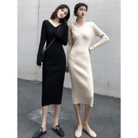 Đầm Body Chân Xuông Len Dệt Kim Hàng Cao Cấp