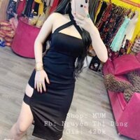 Đầm body chéo cổ khoét đùi