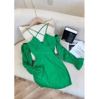 Đầm body chéo cổ phong cách hàn quốc siêu tôn dáng