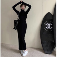 ĐẦM BODY CỔ LỌ ĐUÔI CÁ TAY DÀI, ĐẦM BODY ÔM GỌN DÀI 125cm