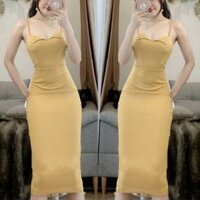 Đầm body cổ tim bẻ lá