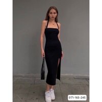 Đầm body cổ yếm, xẻ tà Đ71 - phong cách sexy, năng động, thích hợp đi chơi, dạo phố