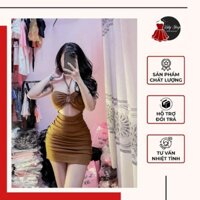 Đầm body cúp ngực dây buộc khoen ngực khoét eo quyến rũ - Kaly Store