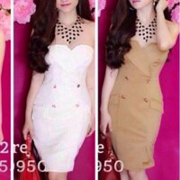Đầm body cúp ngực kết nút kèm bra