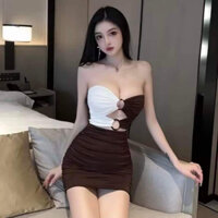 Đầm body cúp ngực phối 2 màu đen trắng thaonhu_store