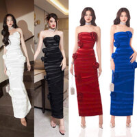 Đầm body cúp sọc mango đính hoa cao cấp, tặng kèm chocker, video kèm ảnh sàn thật HÀNG ĐẸP GIÁ TÔT TẠI XƯỞNG