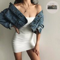 Đầm body đầm thun ôm sát hai dây nhỏ gợi cảm dễ phối đồ (CÓ ẢNH THẬT) Fire.vn