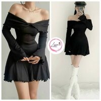 Đầm body đầm trễ vai tay loe xoắn ngực siêu đỉnh hotgirl 069 (Giá sỉ) Louis19