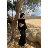 ĐẦM BODY ĐEN TRỄ VAI KHOÉT EO 1 BÊN