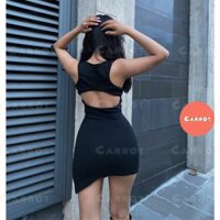 Đầm body đẹp basic ôm ba lỗ sát nách khoét lưng quyến rũ dễ thương thời trang nữ trendy carrotxinhdep