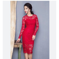 Đầm body đỏ nơ sau Anie