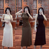Đầm Body Dự Tiệc Thời Trang Nữ Chất Thun Gân Cổ Tròn không Tay Dáng Váy Ôm Maxi Tôn Dáng Trẻ Trung Sang Trọng