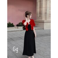 Đầm Body Hai Dây Kèm Áo Khoác Dạ Đỏ Siêu Hot MK999 UND (Hỏa tốc)