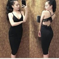Đầm body hở lưng phối ren sexy