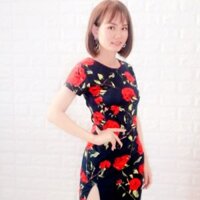Đầm body hoa hồng