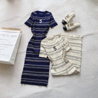Đầm body len dệt kim sọc🥀