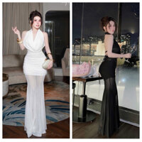 Đầm body lưới cổ đổ dáng dài đuôi cá hở lưng sexy nữ tính