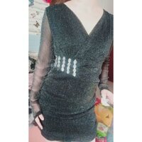 Đầm body nhũ cổ đắp chéo