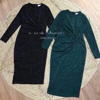 Đầm body nhũ xoắn eo