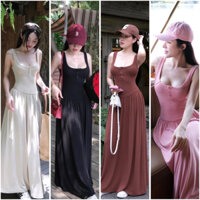 Đầm Body Nữ 2 Dây Dáng Dài D128, Váy Body Nữ Chất Mềm Mịn Cao Cấp Sang Chảnh Basic Tôn Dáng MAHALA