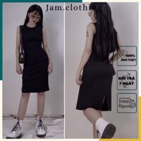 Đầm Body Nữ Ba Lỗ Ôm Body Thun Gân Cotton 3 Màu