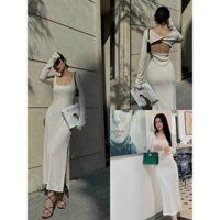 Đầm body nữ tay dài xoắn lưng  siêu đẹp