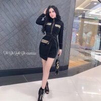 ĐẦM BODY PHỐI KIM TUYẾN KÈM ÁO KHOÁC PHỐI