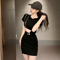 ĐẦM BODY PHỐI XÍCH KHOÉT EO CHẤT VẢI CO GIÃN THOẢI MÁI TAY NGẮN TÔN DÁNG SIÊU XINH PTK FASHION SHOP