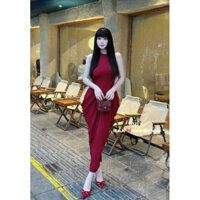 Đầm body sát nách nhún eo dáng dài siêu đẹp tôn dáng cực xinh