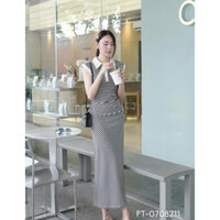 Đầm body Sọc Cổ Bẻ