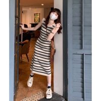Đầm Body Sọc Ngang Basic Dạo Phố Dành Cho Nữ