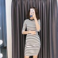 Đầm body sọc thun cotton mát
