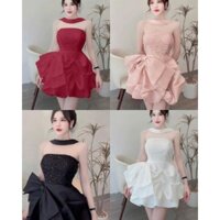 Đầm Body Tapta Cúp Nơ Đính Đá, Đầm Dự Tiệc Dạ Hội Sang Trọng💥