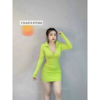 ĐẦM BODY TAY DÀI CỔ BẺ CSNU