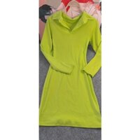 Đầm body tay dài cổ bẻ xanh lá