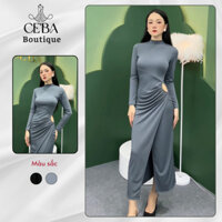 Đầm body tay dài cổ cao khoét eo gợi cảm sang trọng D41 Ceba Boutique