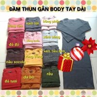 Đầm body tay dài Đầm thun ôm tay dài -dưới 55kg