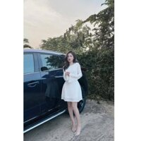 Đầm body tay dài hở lưng tiểu thư