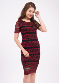 Đầm Body Tay Ngắn Sọc Ngang - Zerasy Fashion - MS 2019021 - Màu Đỏ Size L