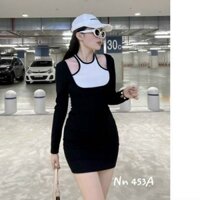 Đầm Body Thun Gân Cổ Yếm 60-90kg ( Big Size Huỳnh Ngọc )