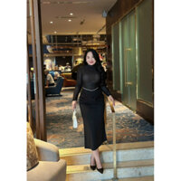 ĐẦM BODY THUN TAY DÀI PHỐI LƯỚI ĐÍNH ĐÁ BLING BIGSIZE