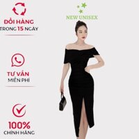Đầm Body Trễ Vai Xẻ Tà Phối Tay Trùm Chất Umi Có Mút Ngực Mặc Đẹp Siêu Xinh [NEW UNISEX]