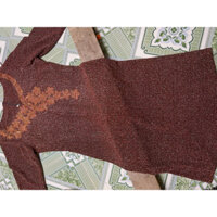 Đầm Body Trung Niên Kim Tuyến Tay Lỡ  Tinh Tế Dự Tiệc - Màu Đỏ vàng ánh kim Giá 290k Hàng có sẵn giao ngay